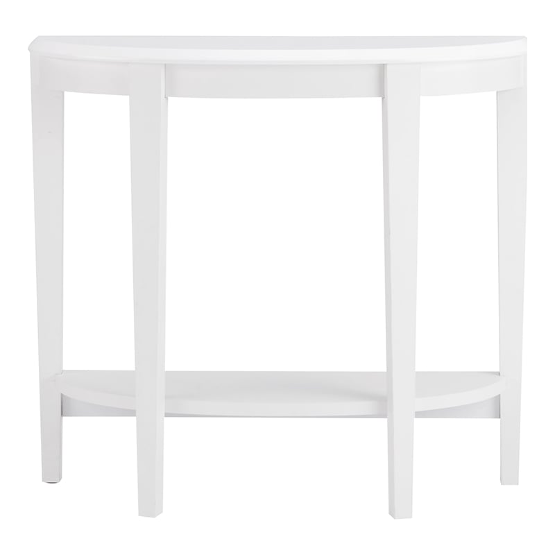 Bowery Hill Modern Wood Console Table with Bottom Shelf in White