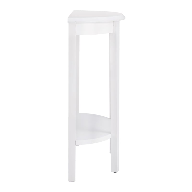 Bowery Hill Modern Wood Console Table with Bottom Shelf in White