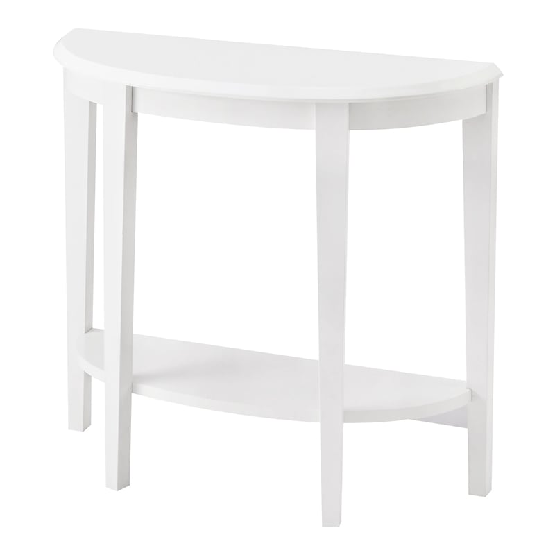 Bowery Hill Modern Wood Console Table with Bottom Shelf in White