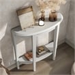 Bowery Hill Modern Wood Console Table with Bottom Shelf in White