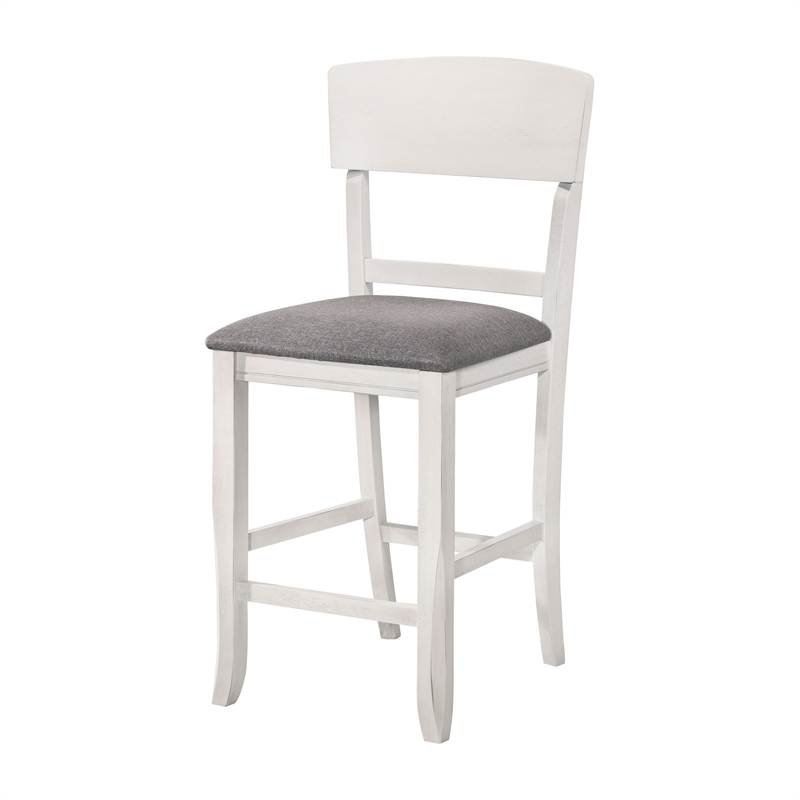 Bowery Hill Wood 7-Piece Round Counter Height Table Set in White