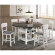 Bowery Hill Wood 7-Piece Round Counter Height Table Set in White