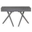 Bowery Hill Contemporary Wood Writing Desk with USB in Gray Finish
