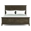 Bowery Hill Contemporary Solid Wood Panel Queen Bed in Gray Finish