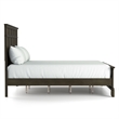 Bowery Hill Contemporary Solid Wood Panel Queen Bed in Gray Finish