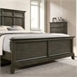 Bowery Hill Contemporary Solid Wood Panel Queen Bed in Gray Finish