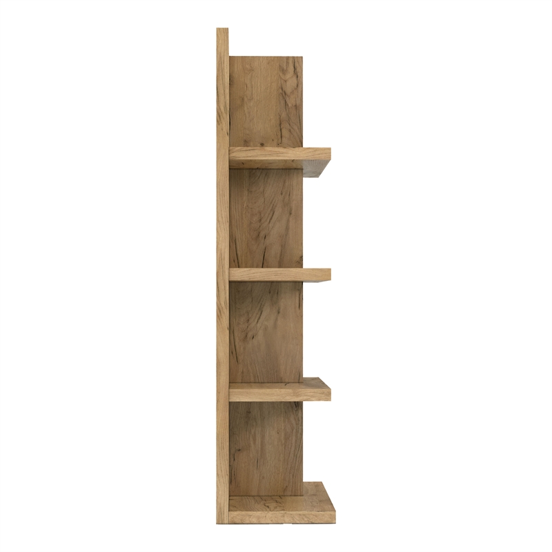 Bowery Hill Contemporary Wood 4-Shelf Bookcase in Light Oak Finish