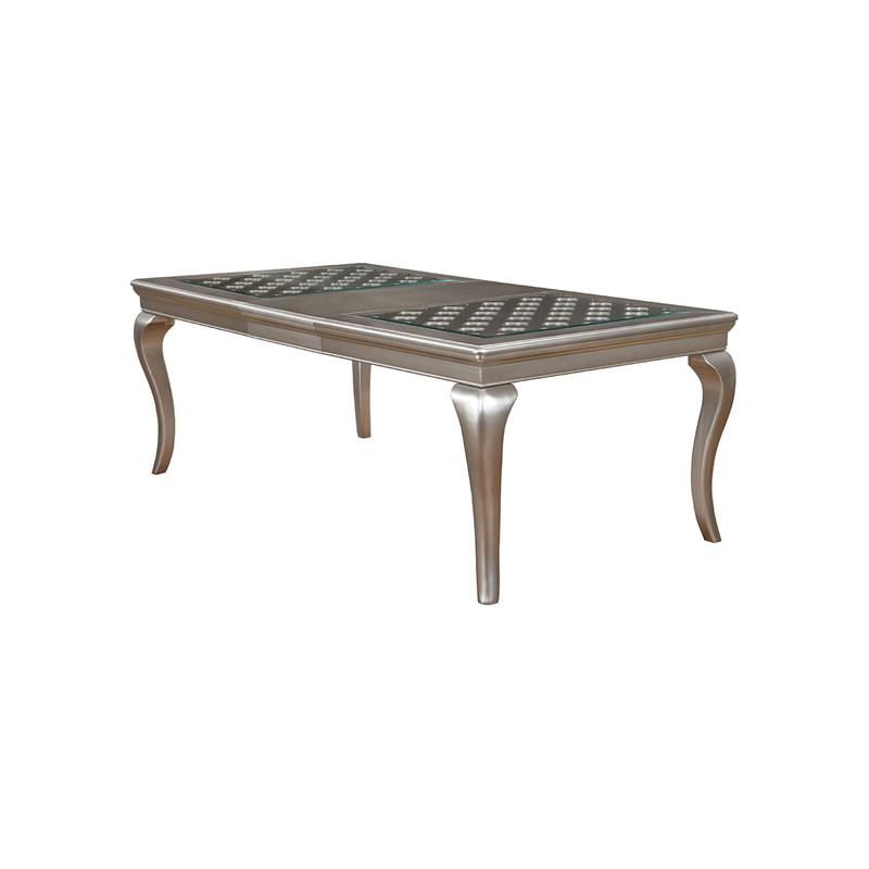 Bowery Hill Modern Wood 7-Piece Dining Table Set in Champagne Gold