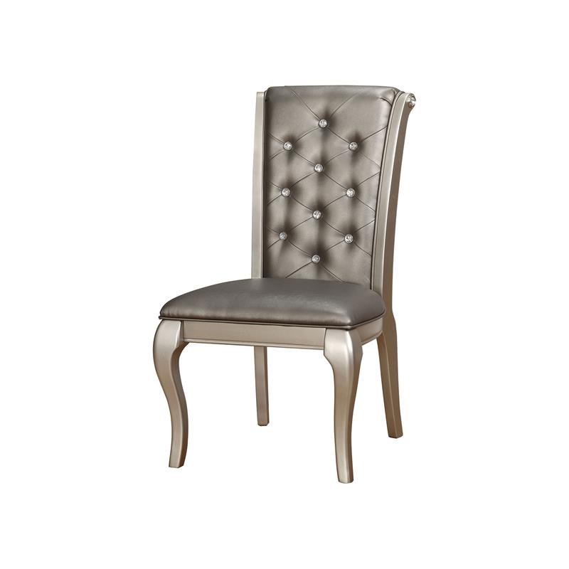 Bowery Hill Modern Wood 7-Piece Dining Table Set in Champagne Gold