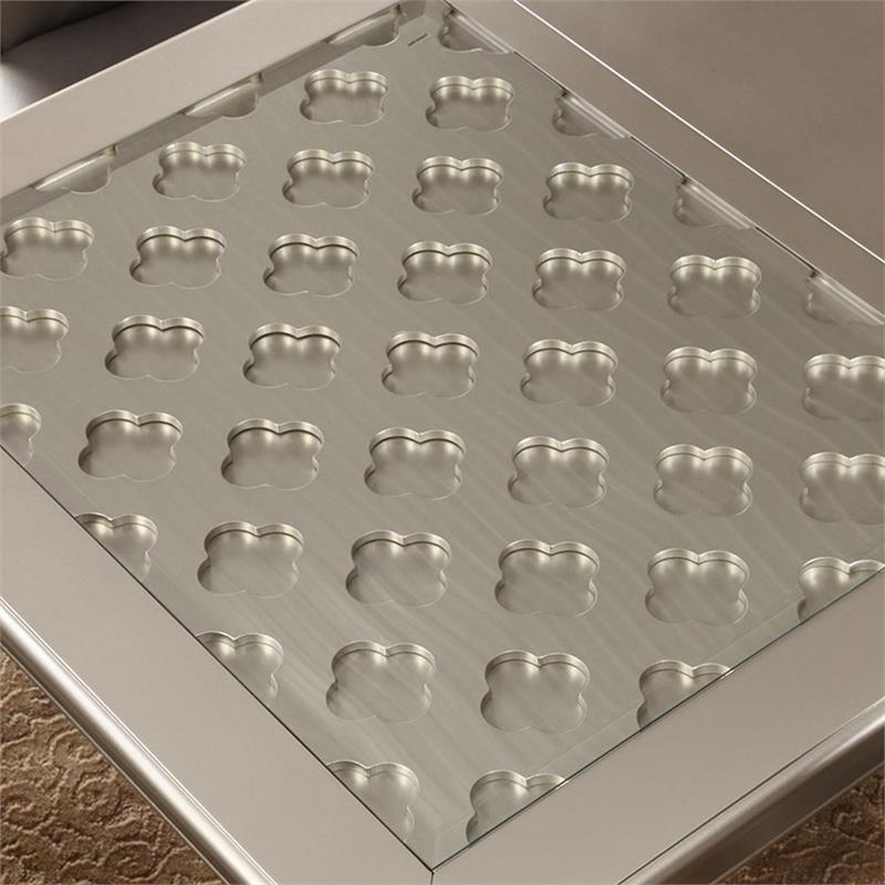 Bowery Hill Modern Wood 7-Piece Dining Table Set in Champagne Gold