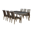 Bowery Hill Modern Wood 7-Piece Dining Table Set in Champagne Gold