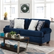 Bowery Hill Modern Microfiber Upholstered 2-Piece Sofa Set in Navy