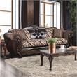 Bowery Hill Contemporary Faux Leather 2-Piece Sofa Set in Brown