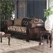 Bowery Hill Contemporary Faux Leather 2-Piece Sofa Set in Brown