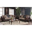 Bowery Hill Contemporary Faux Leather 2-Piece Sofa Set in Brown