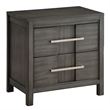 Bowery Hill Contemporary Solid Wood 2-Drawer Nightstand in Gray