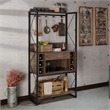 Bowery Hill Contemporary Wood Multi-Storage Baker's Rack in Oak