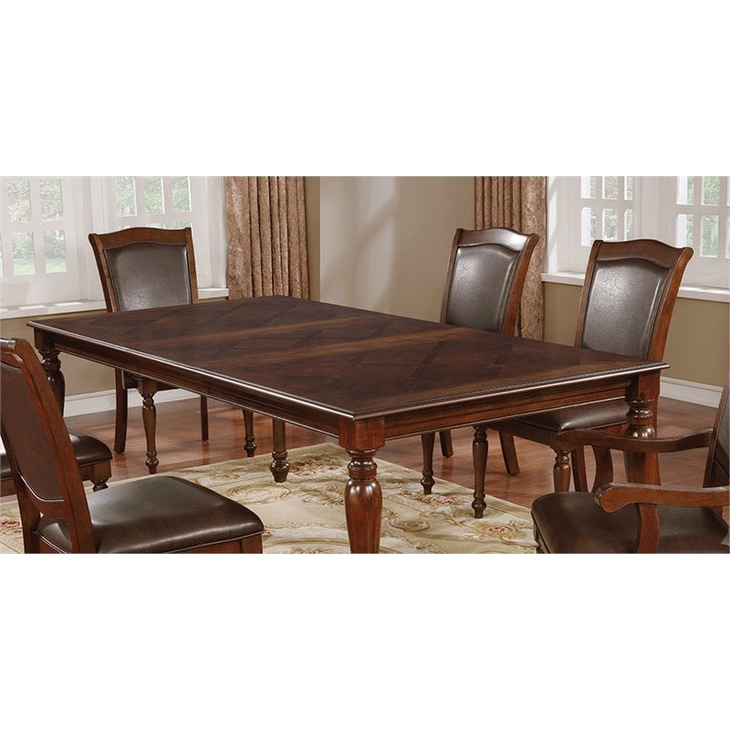 Bowery Hill Modern Wood Extendable Dining Table in Brown Cherry