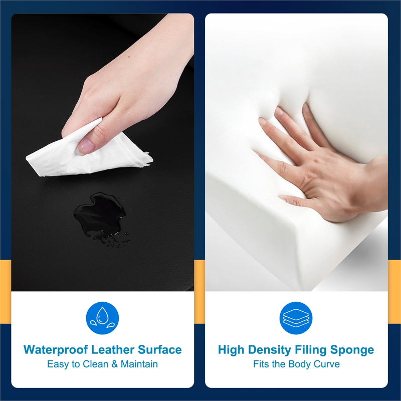 Bowery Hill Modern Faux Leather Massage Recliner Chair in Black