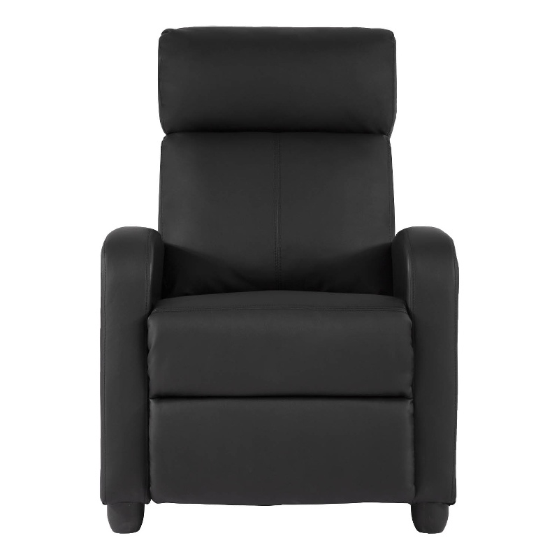 Bowery Hill Modern Faux Leather Massage Recliner Chair in Black