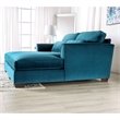 Bowery Hill Fabric Upholstered Teal Sectional with Double Chaise