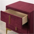 Bowery Hill 3pc Red Fabric Bedroom Set - CalKing + 2 Nightstands