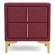 Bowery Hill 3pc Red Fabric Bedroom Set - CalKing + 2 Nightstands