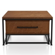 Bowery Hill Wood 2-Piece Nesting Tables Set with Drawer in Brown