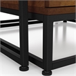 Bowery Hill Wood 2-Piece Nesting Tables Set with Drawer in Brown
