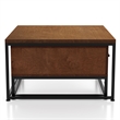 Bowery Hill Wood 2-Piece Nesting Tables Set with Drawer in Brown