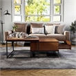 Bowery Hill Wood 2-Piece Nesting Tables Set with Drawer in Brown