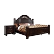 Bowery Hill 2pc Dark Walnut Solid Wood Bedroom Set - Cal King + Nightstand