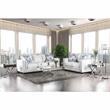 Bowery Hill Contemporary Chenille Nailhead Loveseat in Ivory