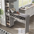 Bowery Hill Wood Multi-Storage Bar Table in Vintage Gray Oak