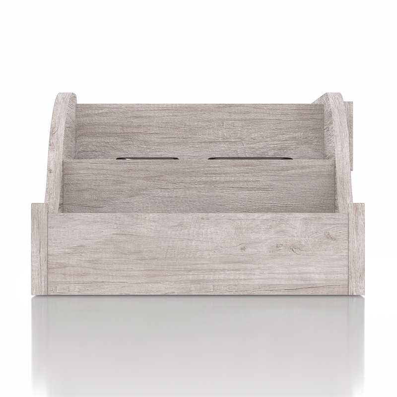 Bowery Hill Wood Wall Mounted Makeup Vanity in Coastal White