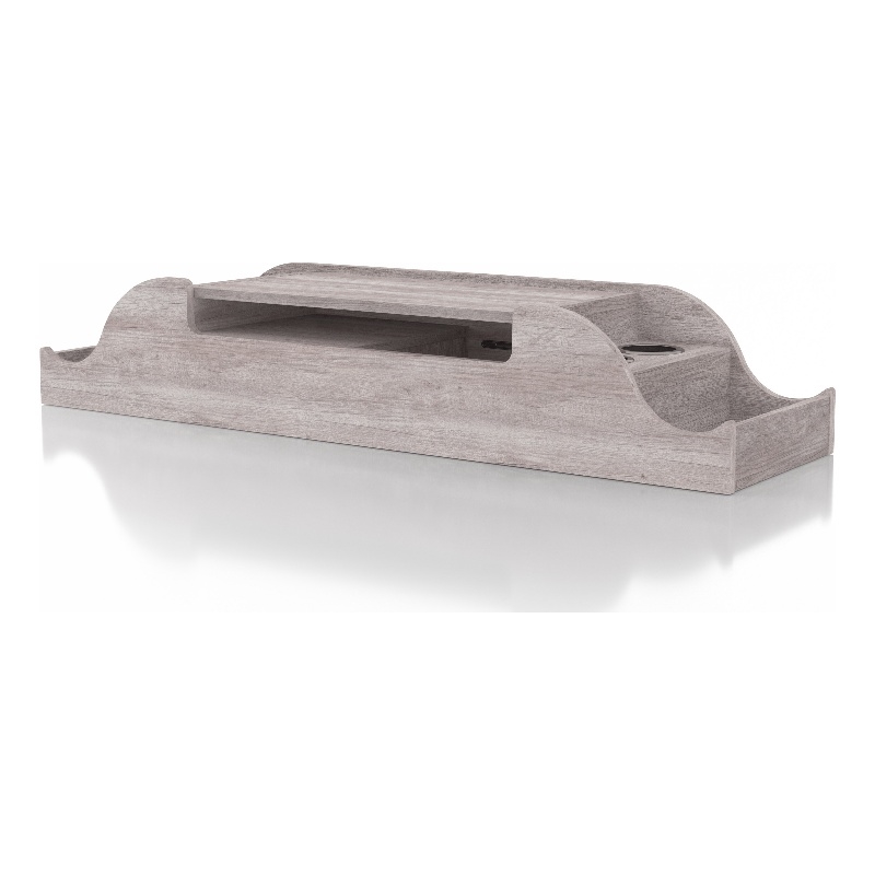 Bowery Hill Wood Wall Mounted Makeup Vanity in Coastal White