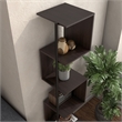 Bowery Hill Modern Wood 5-Shelf Corner Bookcase in Red Cocoa