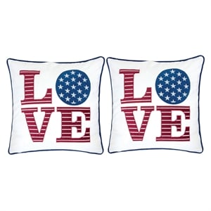 Bowery Hill Modern Fabric Multi-Color Throw Pillow (Set of 2)