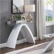 Bowery Hill Contemporary Glass Top Sofa Table in White