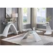 Bowery Hill Contemporary Glass Top Sofa Table in White