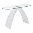 Bowery Hill Contemporary Glass Top Sofa Table in White