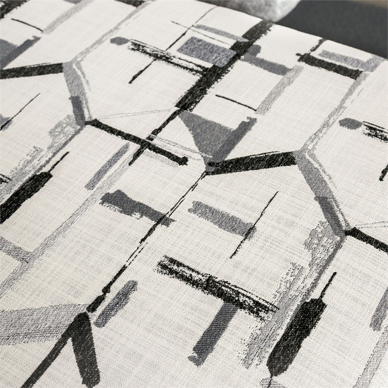 Bowery Hill Contemporary Chenille Upholstered Ottoman in Gray