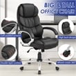 Bowery Hill Modern Faux Leather High Back Desk Chair in Black
