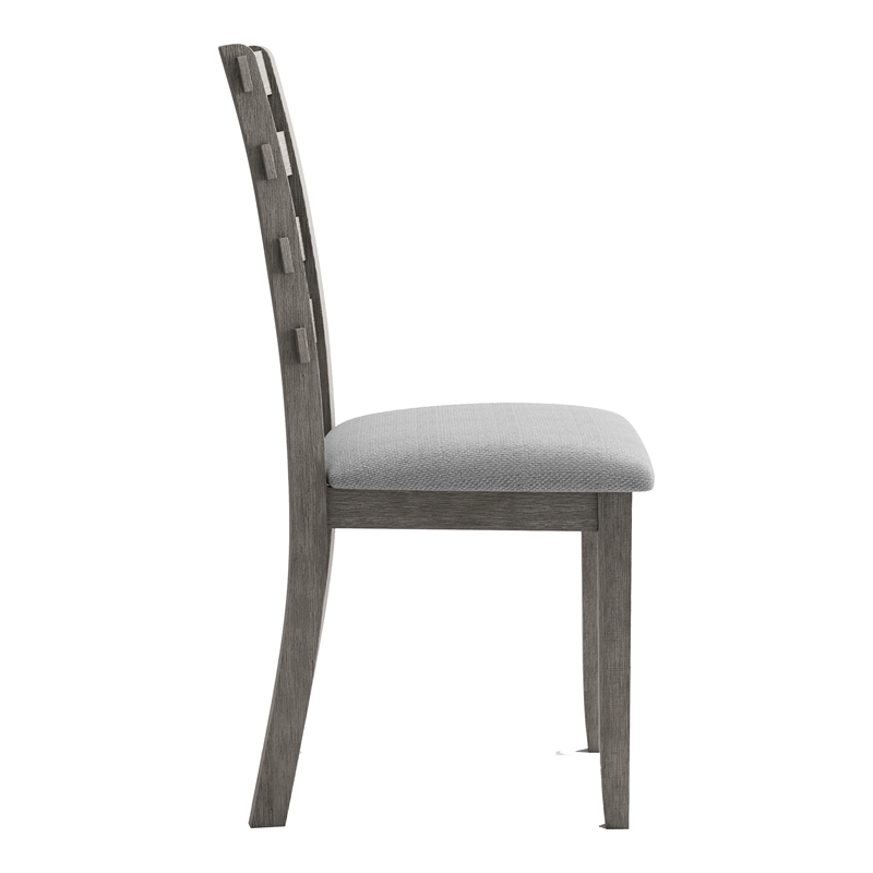 Bowery Hill Modern Wood Padded Side Chairs in Gray (Set of 2)