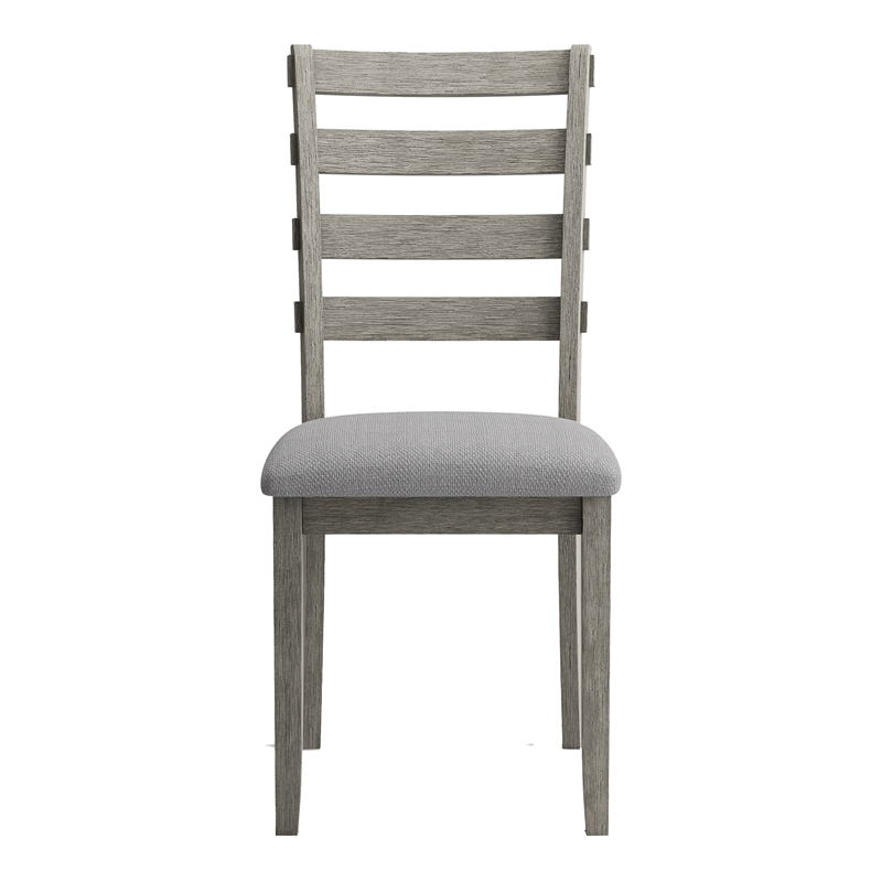 Bowery Hill Modern Wood Padded Side Chairs in Gray (Set of 2)
