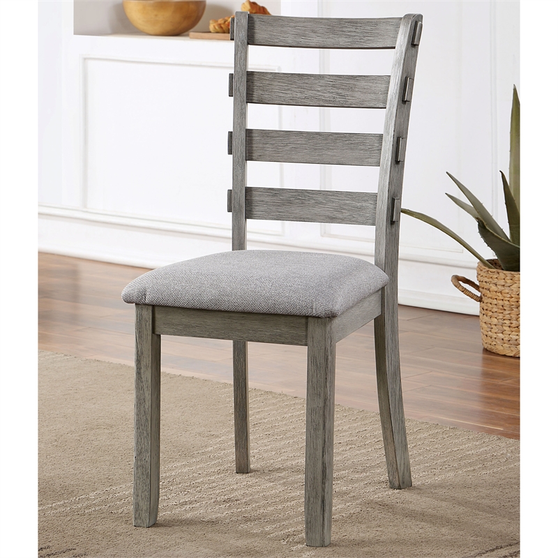 Bowery Hill Modern Wood Padded Side Chairs in Gray (Set of 2)