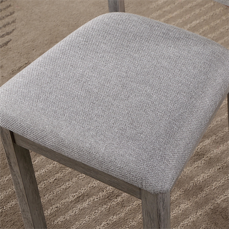 Bowery Hill Modern Wood Padded Side Chairs in Gray (Set of 2)