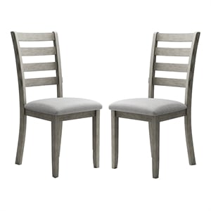 Bowery Hill Wood Gray Side Chairs Rectangular Padded 17&quotW x 21.5&quotD x 38.25&quotH Unassembled