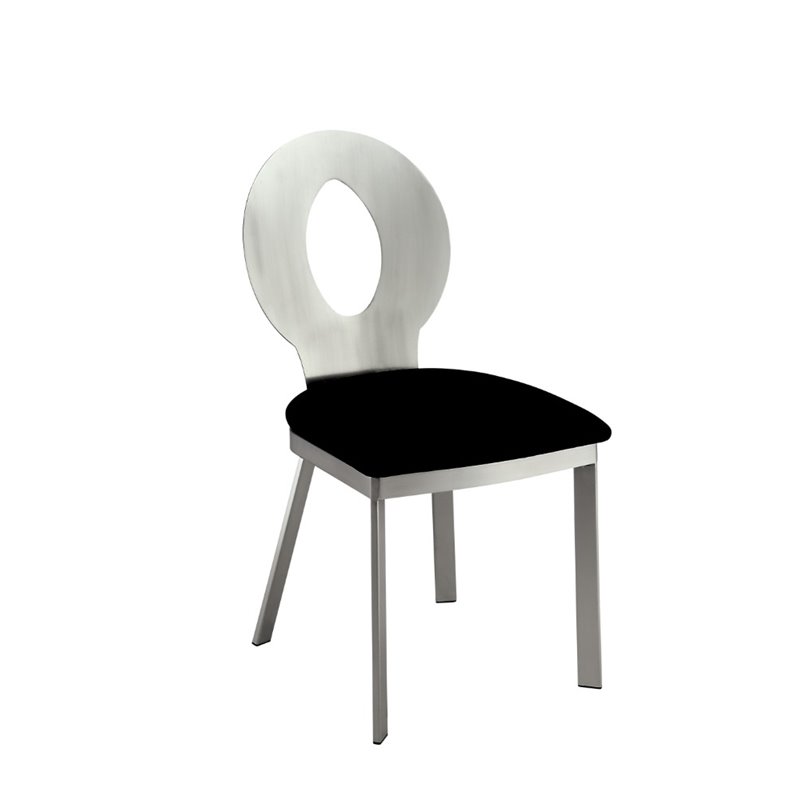 Bowery Hill 5-Piece Stainless Steel Oval Dining Set in Silver