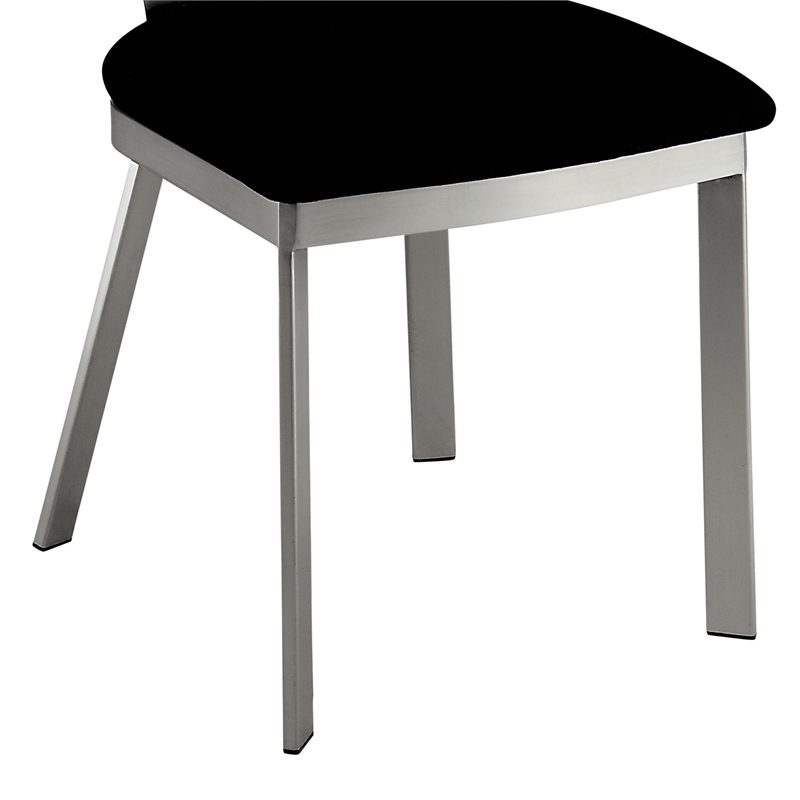 Bowery Hill 5-Piece Stainless Steel Oval Dining Set in Silver